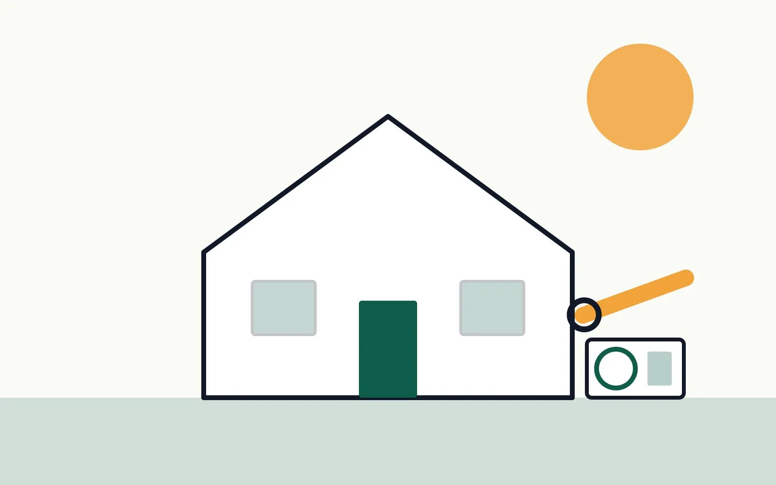 Illustratie van een technicus die een warmtepomp onderhoudt