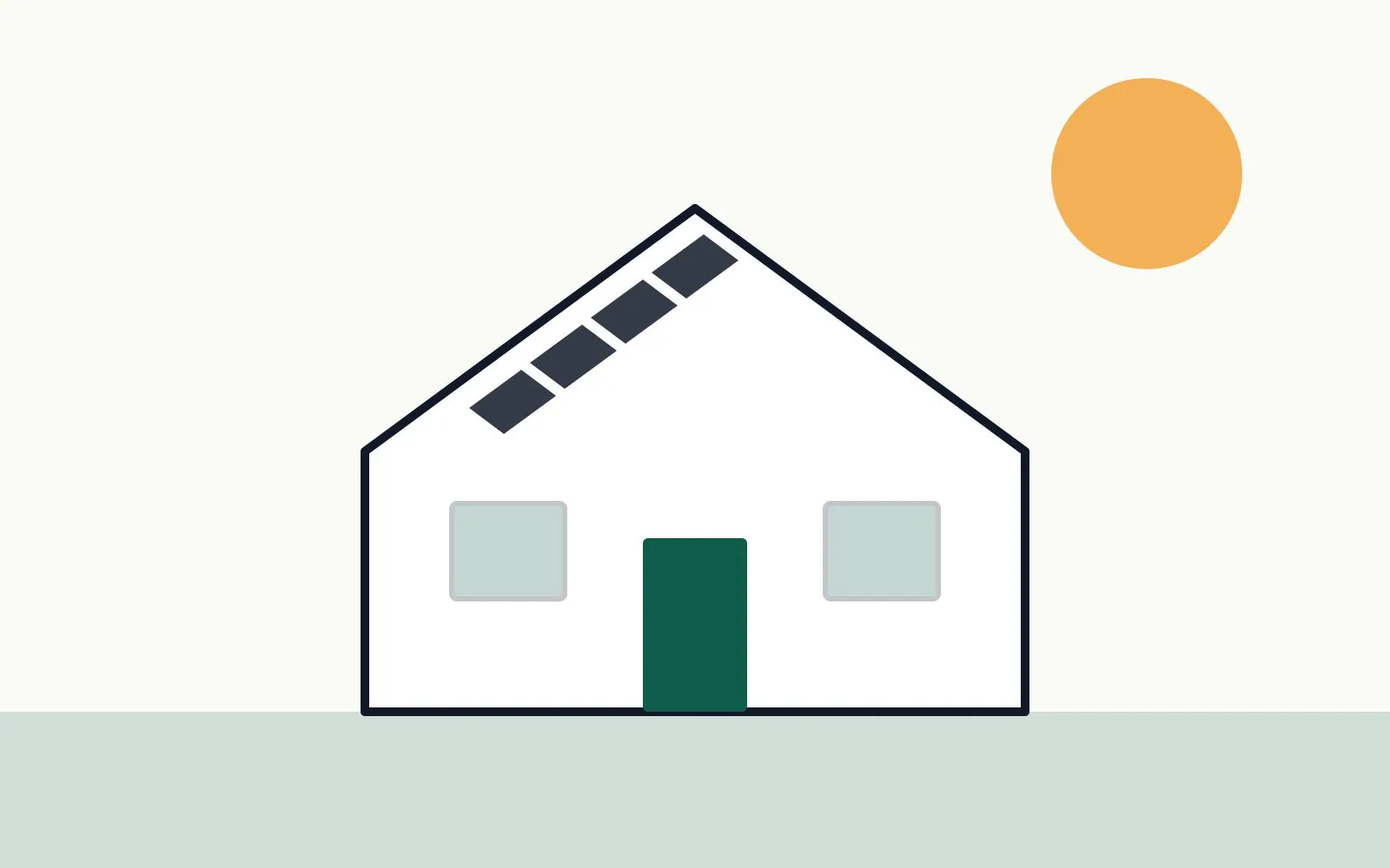 Illustratie van een woning met zonnepanelen op het dak
